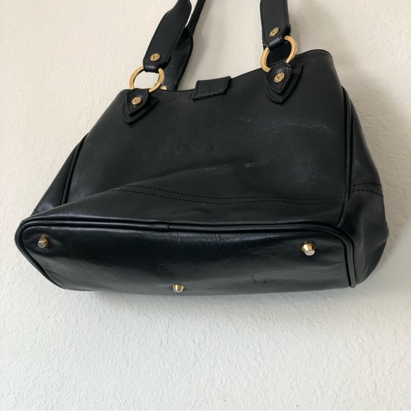 VALENTINA "Made In Italy" Mustang Black Shoulder Genuine Leather Handbag – OS - Picture 9 of 11